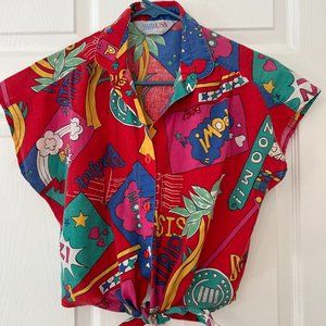 Vintage Casino Camp Style Crop Top